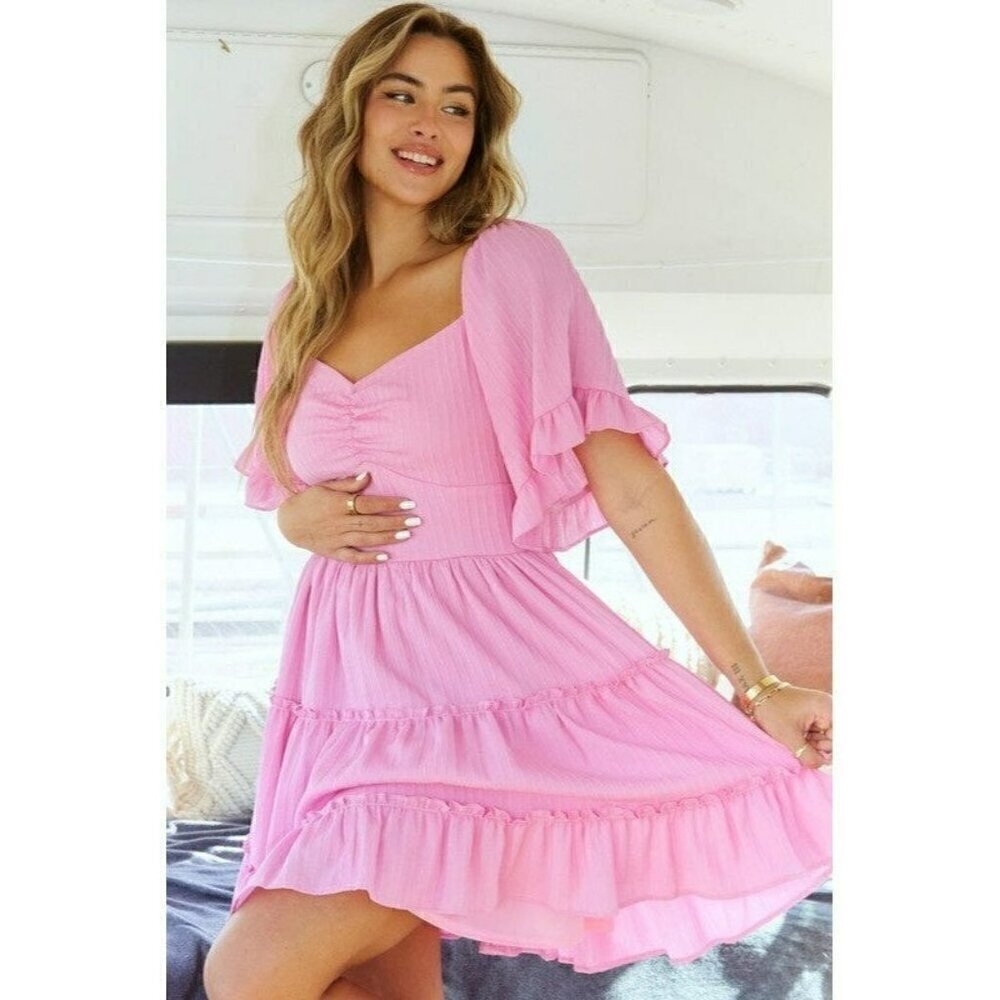 Crushing On You Pink Baby Doll Dress